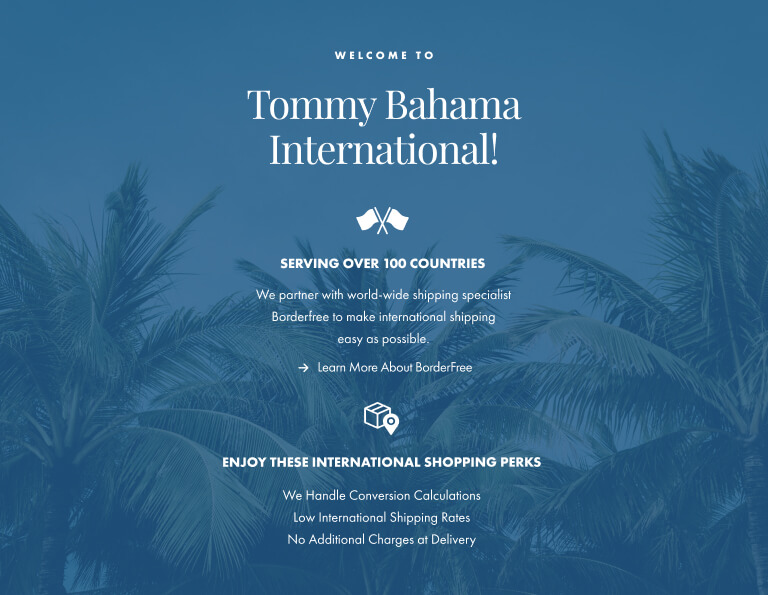 Welcome to Tommy Bahama International